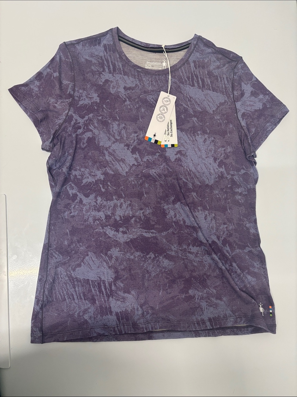 Smartwool Women's Merino Purple Storm Mountain short sleeve tee XL NWT